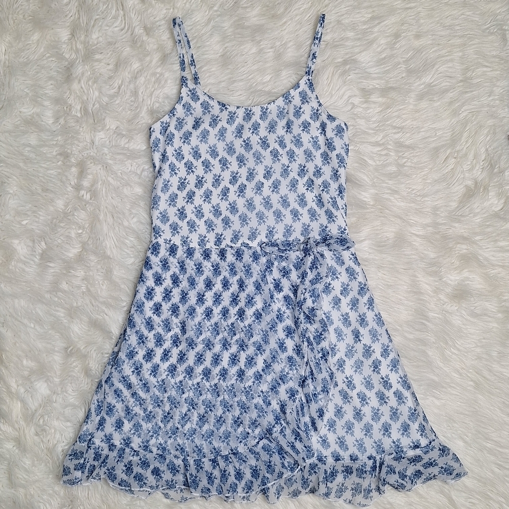 Abercrombie Kids Floral Blue and White Sundress Sz 13/14